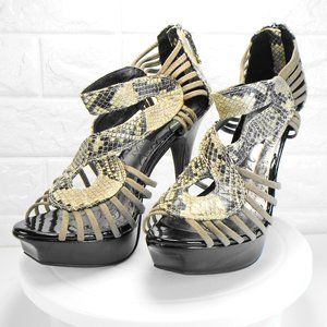 Material Girl  Diva Faux Snake Skin Platform Heels